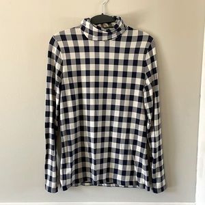 Gingham turtleneck long sleeve